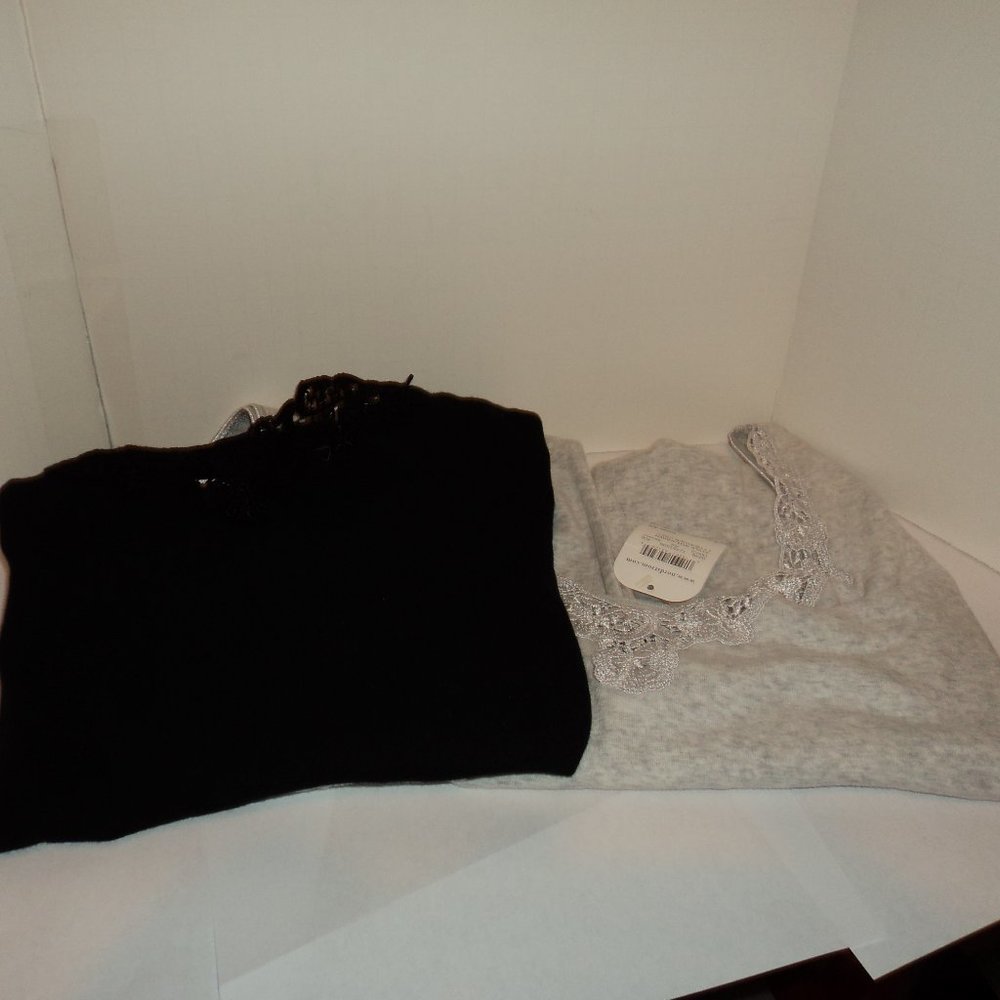 2Pc Nordstrom Intimates Women's 3X Tank Cami Top Black Heather Gray